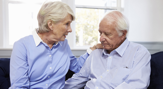 image of worried old couple